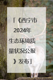 《西宁市2024年生态环境质量状况公报》发布