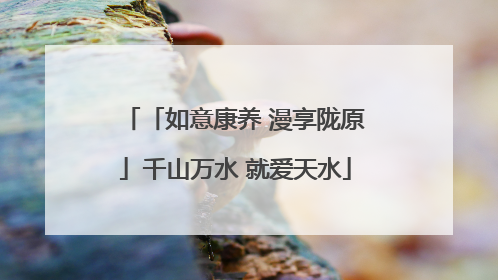 「如意康养 漫享陇原」千山万水 就爱天水