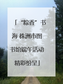 “粽香”书海 株洲市图书馆端午活动精彩纷呈