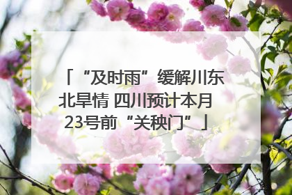 “及时雨”缓解川东北旱情 四川预计本月23号前“关秧门”