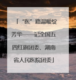 “医”路温暖绽芳华——记全国五四红旗团委、湖南省人民医院团委