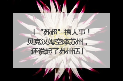 “苏超”搞大事！贝克汉姆空降苏州，还说起了苏州话