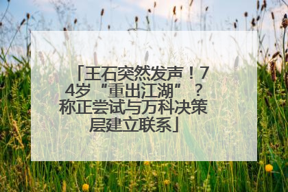 王石突然发声！74岁“重出江湖”？称正尝试与万科决策层建立联系