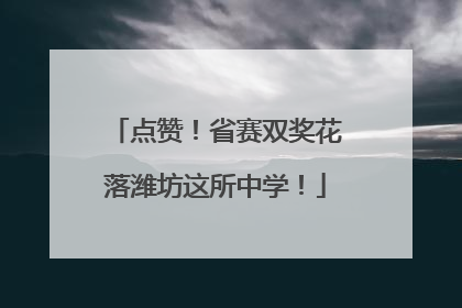 点赞！省赛双奖花落潍坊这所中学！