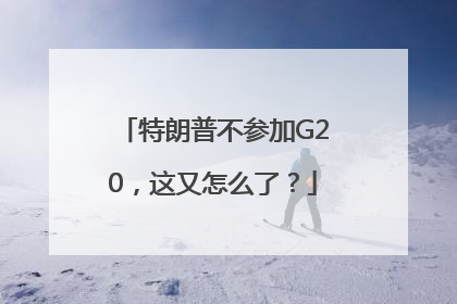 特朗普不参加G20，这又怎么了？