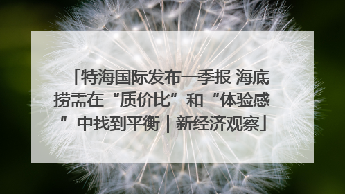 特海国际发布一季报 海底捞需在“质价比”和“体验感”中找到平衡｜新经济观察
