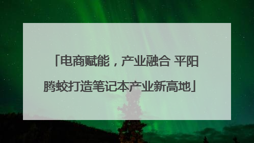 电商赋能，产业融合 平阳腾蛟打造笔记本产业新高地