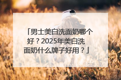 男士美白洗面奶哪个好？2025年美白洗面奶什么牌子好用？