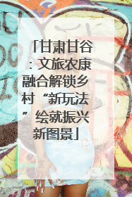 甘肃甘谷：文旅农康融合解锁乡村“新玩法”绘就振兴新图景