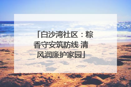 白沙湾社区：粽香守安筑防线 清风润廉护家园