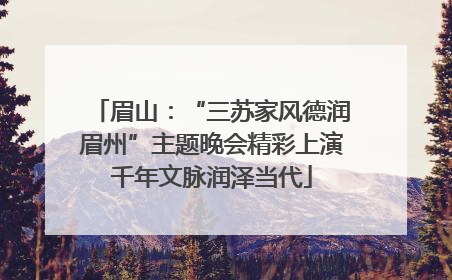 眉山：“三苏家风德润眉州”主题晚会精彩上演千年文脉润泽当代