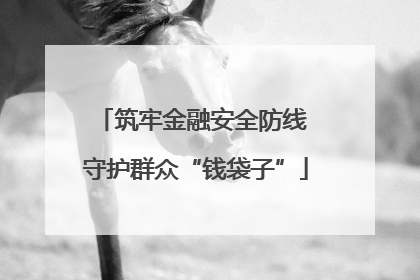 筑牢金融安全防线 守护群众“钱袋子”