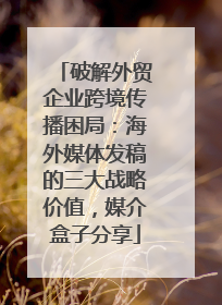 破解外贸企业跨境传播困局：海外媒体发稿的三大战略价值，媒介盒子分享