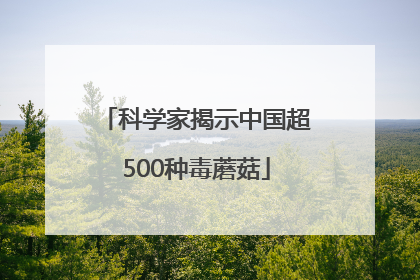 科学家揭示中国超500种毒蘑菇
