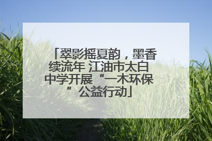 翠影摇夏韵，墨香续流年 江油市太白中学开展“一木环保”公益行动