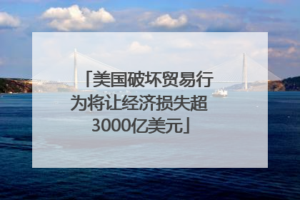 美国破坏贸易行为将让经济损失超3000亿美元