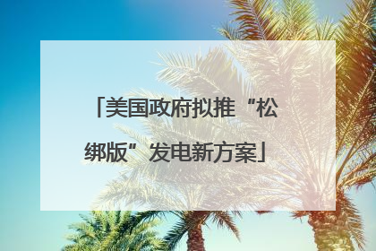 美国政府拟推“松绑版”发电新方案