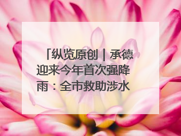 纵览原创｜承德迎来今年首次强降雨：全市救助涉水被困车辆30余辆，8日晚市区已无积水路段，交通恢复畅通