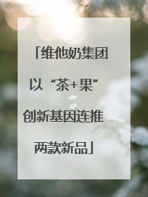 维他奶集团以“茶+果”创新基因连推两款新品