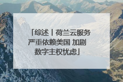 综述丨荷兰云服务严重依赖美国 加剧数字主权忧虑