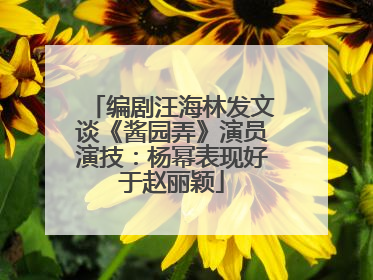 编剧汪海林发文谈《酱园弄》演员演技：杨幂表现好于赵丽颖