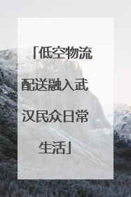 低空物流配送融入武汉民众日常生活