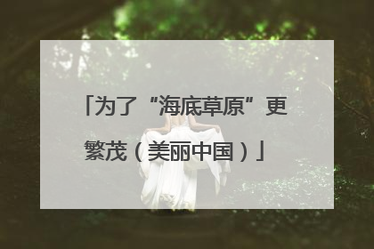 为了“海底草原”更繁茂（美丽中国）