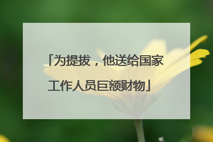 为提拔，他送给国家工作人员巨额财物