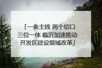 一条主线 两个切口 三位一体 临沂加速推动开发区建设领域改革