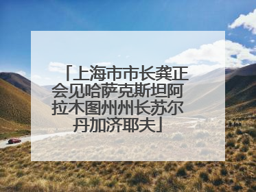 上海市市长龚正会见哈萨克斯坦阿拉木图州州长苏尔丹加济耶夫