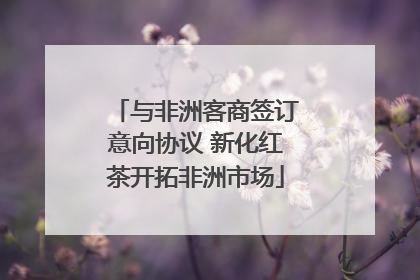 与非洲客商签订意向协议 新化红茶开拓非洲市场