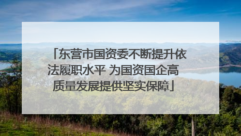 东营市国资委不断提升依法履职水平 为国资国企高质量发展提供坚实保障