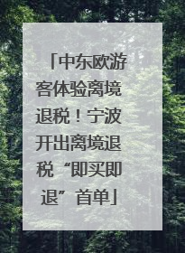 中东欧游客体验离境退税！宁波开出离境退税“即买即退”首单