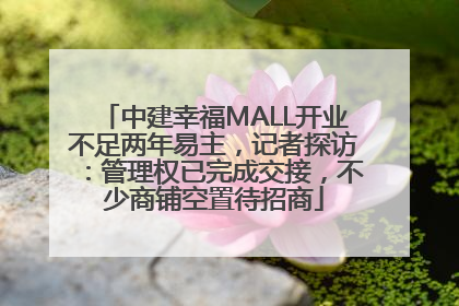 中建幸福MALL开业不足两年易主，记者探访：管理权已完成交接，不少商铺空置待招商