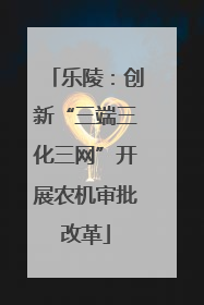 乐陵：创新“三端三化三网”开展农机审批改革