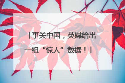 事关中国，英媒给出一组“惊人”数据！