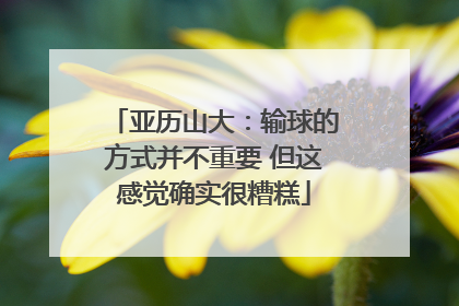 亚历山大：输球的方式并不重要 但这感觉确实很糟糕