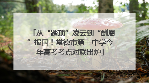 从“踏顶”凌云到“酬恩”报国！常德市第一中学今年高考考点对联出炉