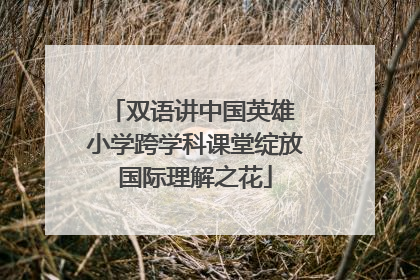 双语讲中国英雄 小学跨学科课堂绽放国际理解之花