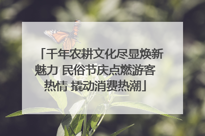 千年农耕文化尽显焕新魅力 民俗节庆点燃游客热情 撬动消费热潮