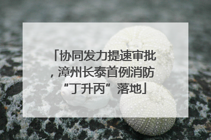 协同发力提速审批，漳州长泰首例消防“丁升丙”落地