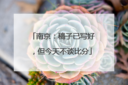 南京：稿子已写好，但今天不谈比分