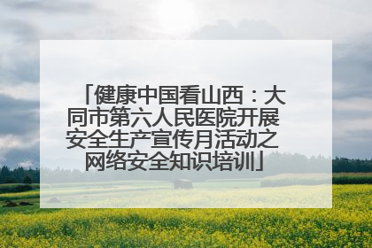 健康中国看山西：大同市第六人民医院开展安全生产宣传月活动之网络安全知识培训