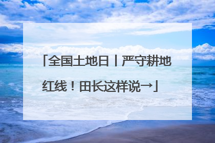 全国土地日丨严守耕地红线！田长这样说→