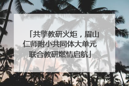 共擎教研火炬，眉山仁师附小共同体大单元联合教研燃情启航