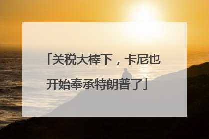 关税大棒下，卡尼也开始奉承特朗普了