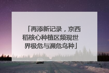 再添新记录，京西稻核心种植区频现世界极危与濒危鸟种