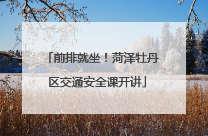 前排就坐！菏泽牡丹区交通安全课开讲
