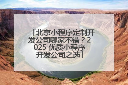 北京小程序定制开发公司哪家不错？2025 优质小程序开发公司之选
