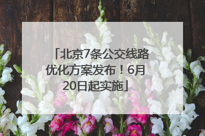 北京7条公交线路优化方案发布！6月20日起实施